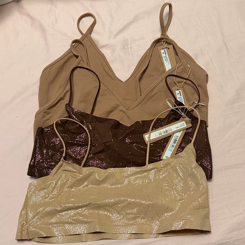 4X NWT skims bralettes Nude, Brown, Champagne